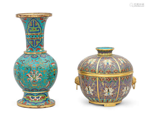 A CLOISONNÉ ENAMEL VASE, GU 18th century