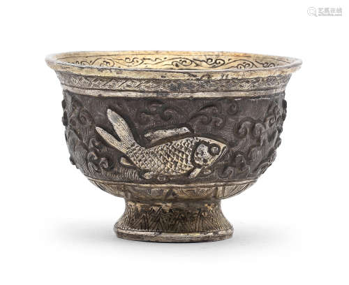 A RARE PARCEL-GILT SILVER-ALLOY REPOUSSÉ CUP Song Dynasty