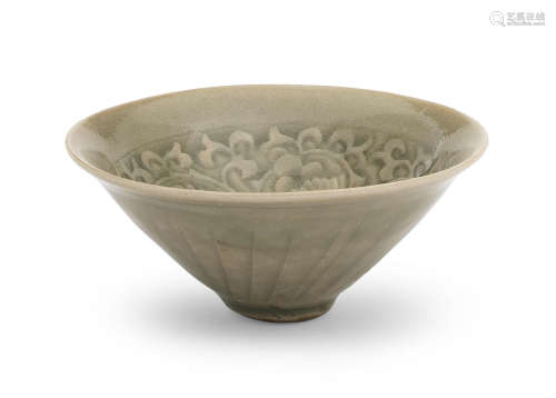 A YAOZHOU CELADON-GLAZED 'CHRYSANTHEMUM' BOWL Northern Song ...