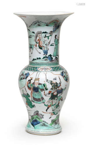 A FAMILLE VERTE 'PHOENIX-TAIL' VASE 19th century