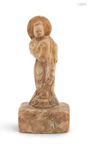 A DOCUMENTARY MARBLE FIGURE OF A LOKAPALA Dated by inscripti...