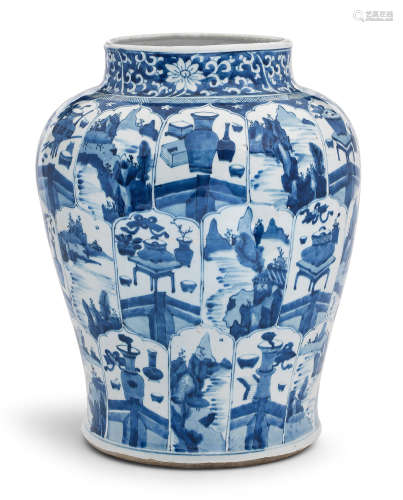 A LARGE BLUE AND WHITE BALUSTER JAR Kangxi