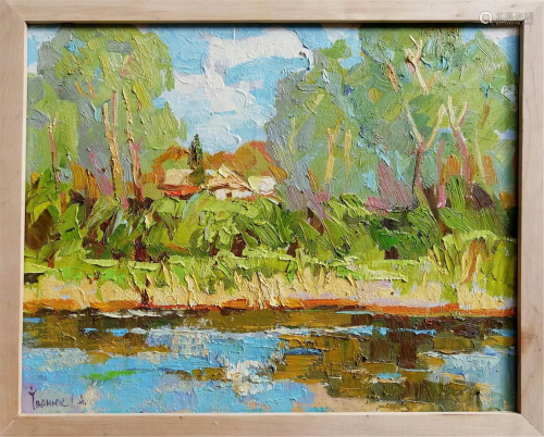 NO RESERVE Oil painting Above the pond Kalenyuk Alex