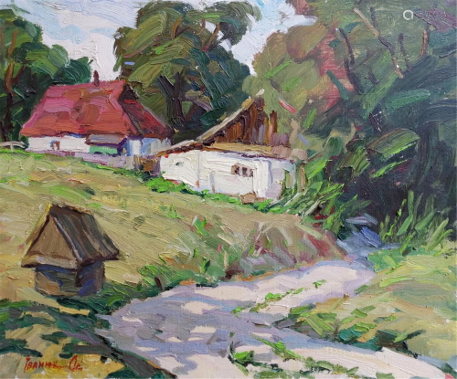 NO RESERVE Oil painting Past the well Kalenyuk Alex