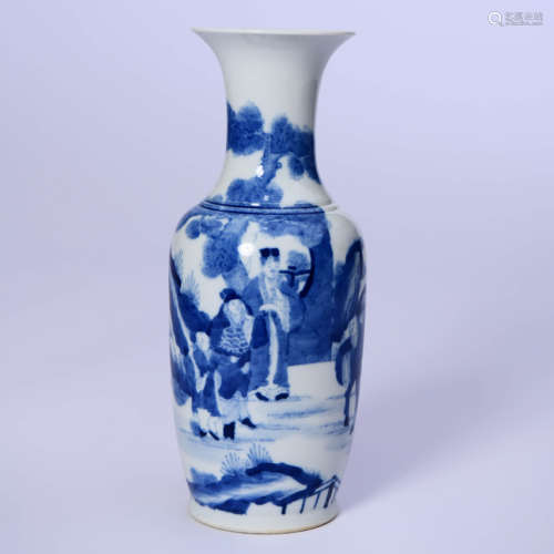 A Blue And White Scholars Vase