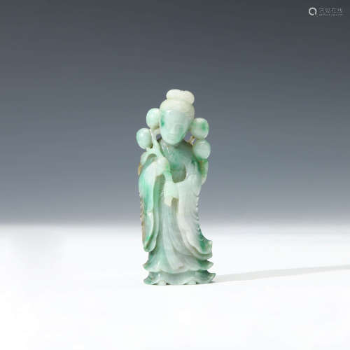 A Carved Jadeite Figure Ornament