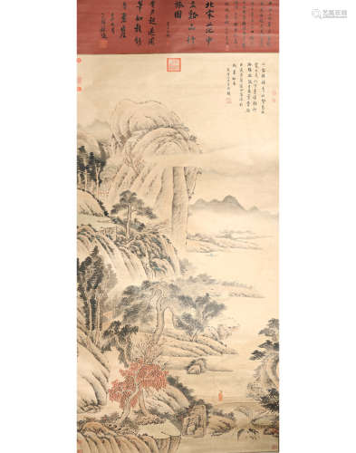 A Chinese Landscape Painting Scroll, Fan Kuanshan Mark