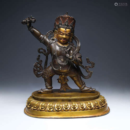 A Gilt-Bronze Statue Of Vajrapani Bodhisattva