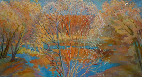 Oil painting Autumn landscape Titarenko Maria
