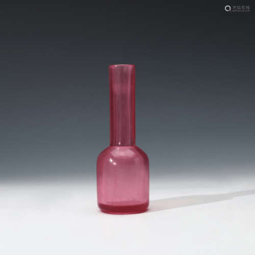 A Pink Glassware Bottle Vase