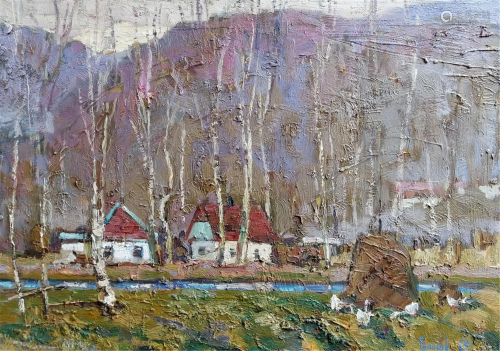 NO RESERVE Oil painting Autumn Carpathians Kalenyuk