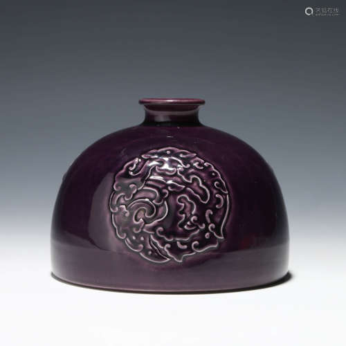 A Eggplant-Purple-Glazed Porcelain Water Coupe