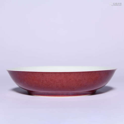 A Red-Glazed Porcelain Dish