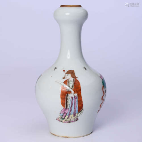 A Wucai Figures Garlic-Head-Shaped Vase