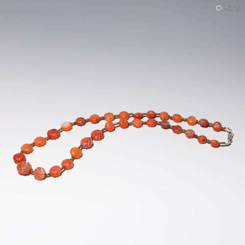 A String Of South Red Agate Necklace