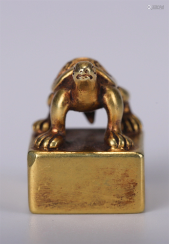 CHINESE PURE GOLD TURTLE OFFICIAL SEAL HAN DYNASTY