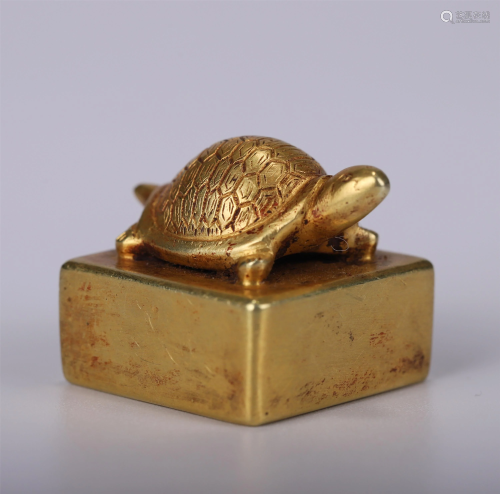 CHINESE PURE GOLD TURTLE OFFICIAL SEAL HAN DYNASTY