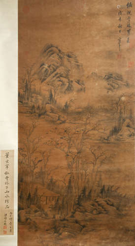 A Chinese Landscape Painting Scroll, Dong Xuanzai Mark