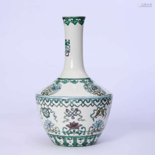 A Wucai Eight Immortals Bottle Vase