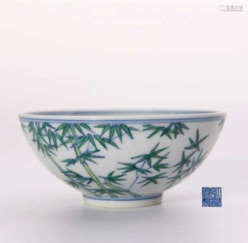 Doucai Bamboo Bowl Qianlong Period