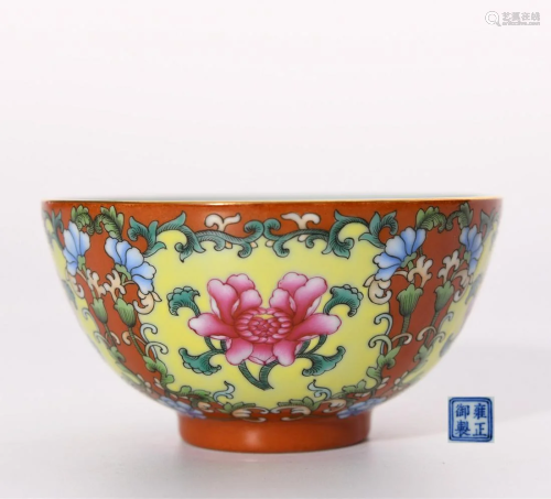 Falangcai Floral Bowl Yongzheng Period