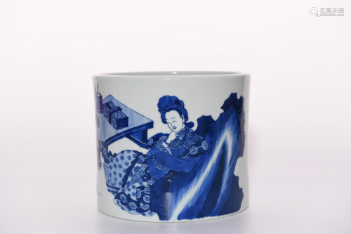 Blue and White Lady Brushpot