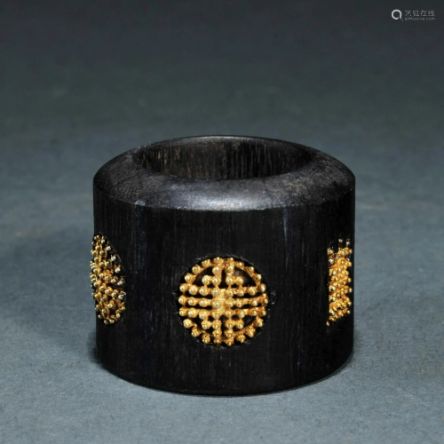 Golden Beads Inlaid Archers Ring