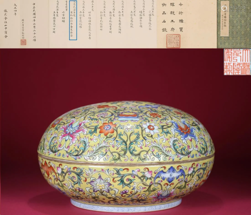 Famille Rose Circular Box Qianlong Period