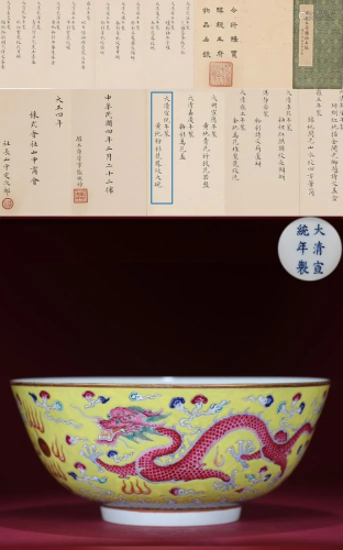 Famille Rose Dragon and Phoenix Bowl Qing Dynasty