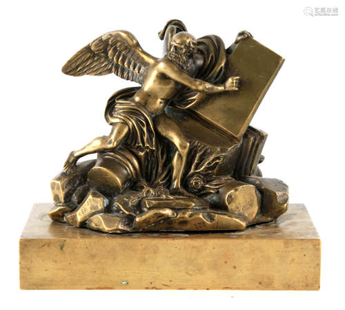 A 19TH CENTURY BRONZE SCULPTURE depicting Old Father Time - ...