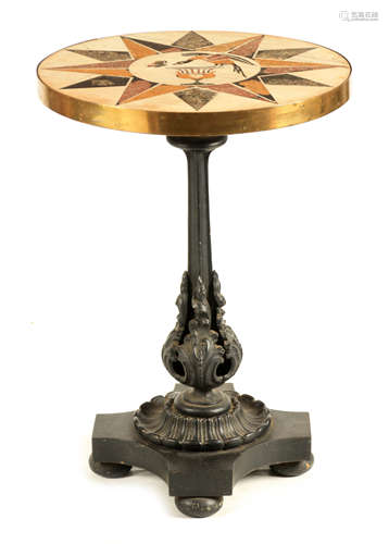 A 19TH CENTURY PEITRA DURA TERAZZO INLAY MARBLE TOP OCCASION...