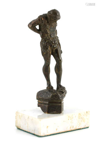 A LATE 19TH CENTURY FRENCH BRONZE STATUE OF A CLASSICAL MALE...