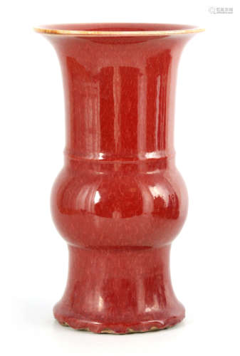 A 19TH CENTURY CHINESE SANG DE BOEUF VASE with bulbous body ...