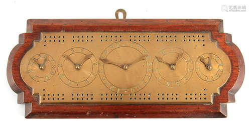 A 19TH CENTURY MAHOGANY FRAMED BRASS GAMES COUNTER BOARD wit...