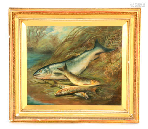 J.A. HACKETT A LATE 19TH CENTURY OIL ON CANVAS Large still l...