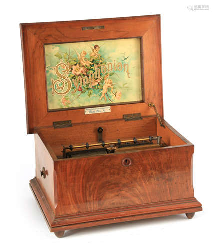 A LATE 19th CENTURY WALNUT SYMPHONION MUSIC BOX the cabinet ...