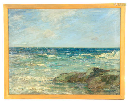 A 19TH CENTURY IMPRESSIONIST OIL ON CANVAS POSSIBLY ST. IVES...