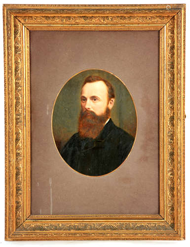 A LATE 19TH CENTURY OIL oval bust portrait of a Gentleman 30...