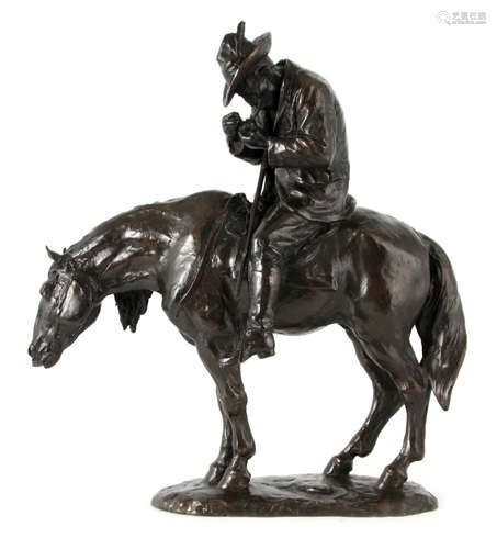 FERDINANDO VICHI A LATE 19TH CENTURY ITALIAN PATINATED BRONZ...