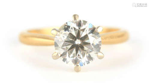 A LADIES 2CT SOLITAIRE DIAMOND RING the brilliant-cut stone ...