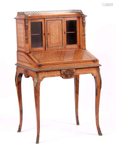 A FINE 19TH CENTURY FRENCH LADIES KINGWOOD, BURR WALNUT AND ...