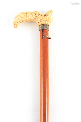 A RARE EARLY 18TH CENTURY QUEEN ANNE WALKING STICK with fine...