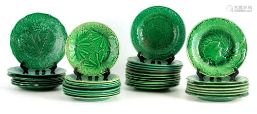 A LARGE COLLECTION OF 19TH CENTURY WEDGWOOD TYPE GREEN RELIE...