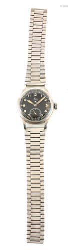 A WWII MILITARY ISSUE OMEGA WRIST WATCH the steel case with ...