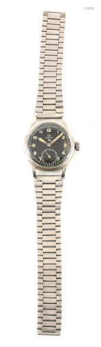 A WWII MILITARY ISSUE OMEGA WRIST WATCH the steel case with ...