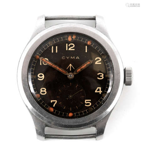 A CYMA WWII MILITARY ISSUE DIRTY DOZEN WRIST WATCH the steel...