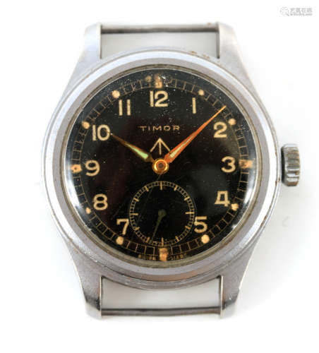 A TIMOR WWII MILITARY ISSUE DIRTY DOZEN WRIST WATCH the stee...