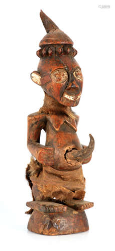 A 19TH CENTURY AFRICAN CARVED TRIBAL FIGURE 46cm high