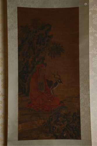 A ARHAT PAINTING ON PAPER, HAND PAINTED