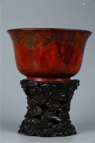 A HUANGHUALI WOOD CARVED BIG BOWL